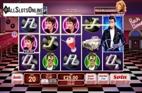 Win screen. Grease from Playtech