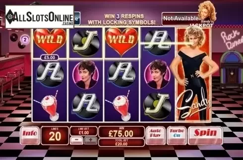 Wild win screen. Grease from Playtech
