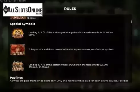 Special symbols screen