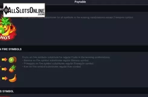 Game Features screen
