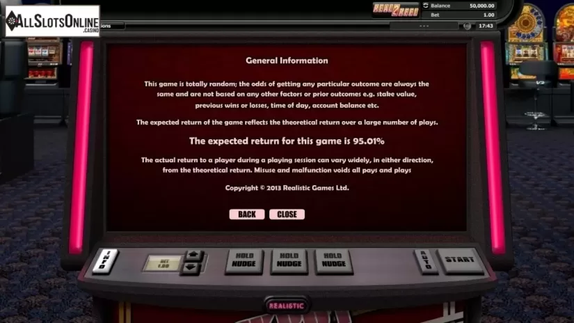 Paytable 4. Jackpot Cherries from Realistic