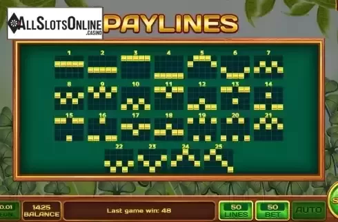 Pay Lines screen