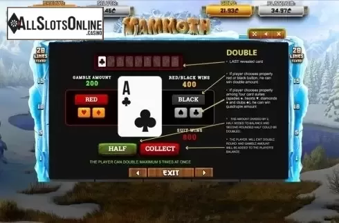 Paytable 4. Mammoth (Betsense) from Betsense