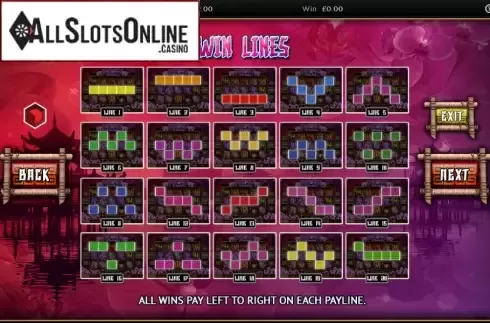 Paytable 4. Mandarin Orchid from CORE Gaming