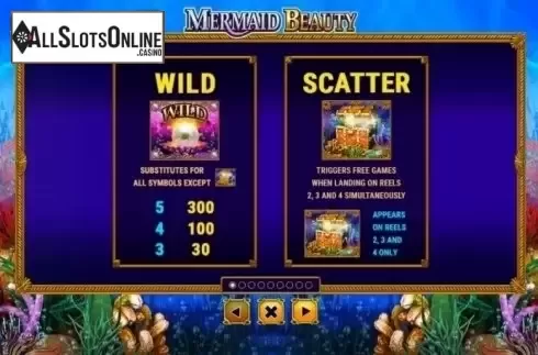 Paytable 1. Mermaid Beauty from Skywind Group