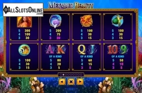 Paytable 2. Mermaid Beauty from Skywind Group