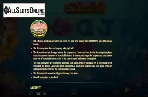 Bonus screen