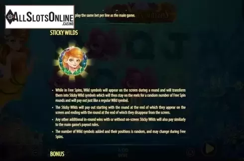 Sticky Wilds screen