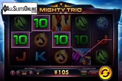 Win Screen . Mighty Trio from Skywind Group