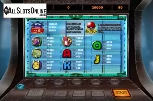 Paytable. Monsters (X Room) from X Room