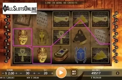 Win screen. Mysterious Pyramid from KA Gaming