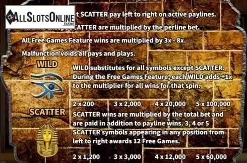 Paytable 2. Mysterious Pyramid from KA Gaming