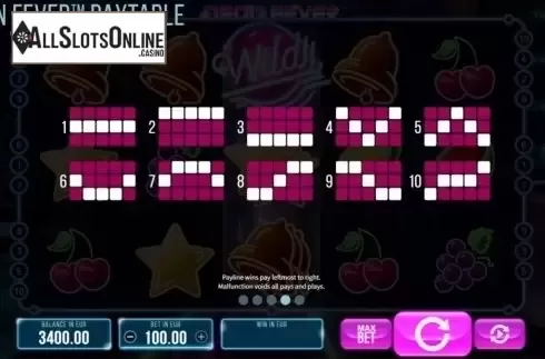 Paylines. Neon Fever from SYNOT