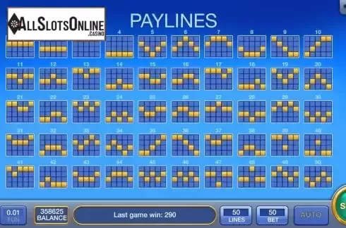 Pay Lines screen