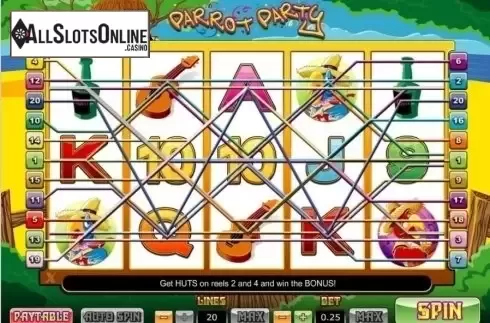 Game Workflow screen (Betway). Parrot Party from Bwin.Party