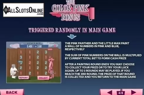 Paytable 4. Pink Panther from Playtech