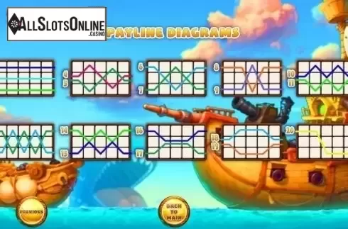 Paylines. Queen Pirate (Vela Gaming) from Vela Gaming