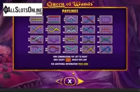 Paylines. Queen of Wands from Skywind Group