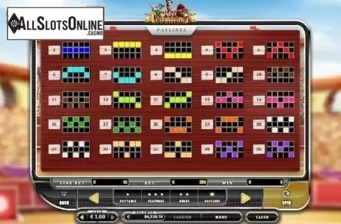 Paylines. Red Corrida from Oryx