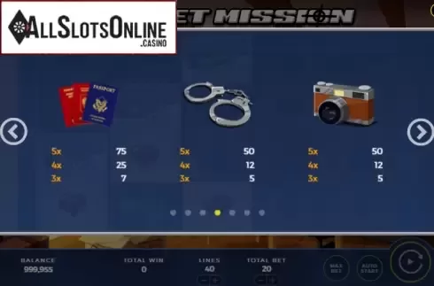 Paytable 4. Secret Mission from WMS