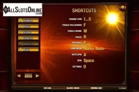 Paytable 5. Shaolin Spin from iSoftBet