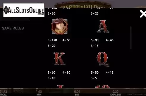Paytable screen 2
