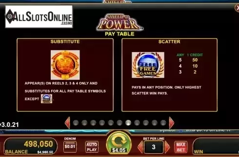 Special feature screen
