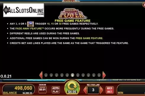 Free Game feature screen
