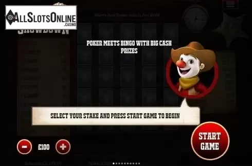 Paytable. Slingo Showdown from Slingo Originals