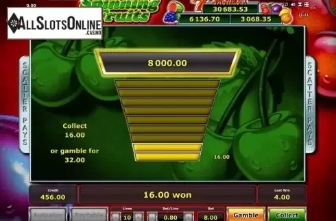 Double Up. Spinning Fruits (Green Tube) from Greentube