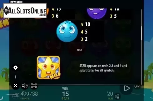 Paytable screen 2. Star Frenzy from Zeus Play