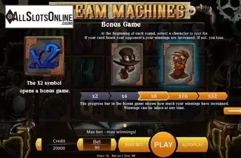 Paytable 3. Steam Mashines from X Play