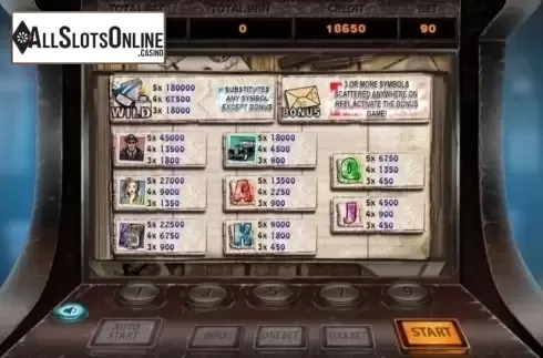 Paytable. Stierlitz from X Room
