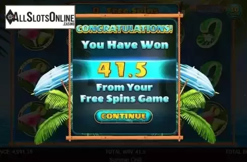 Win Free Spins screen