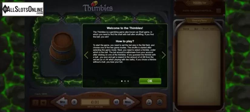 info 1. Thimbles from Evoplay Entertainment