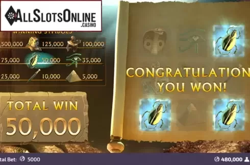 Win Screen 2. Treasures From The Crypto Scratchcard from FunFair