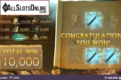 Win Screen. Treasures From The Crypto Scratchcard from FunFair