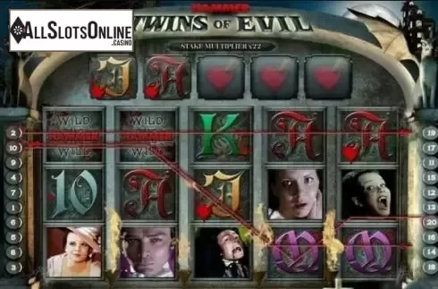 Win Screen . Twins of Evil from Gamesys