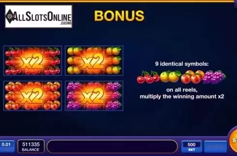 Bonus screen. Upper Hot from InBet Games