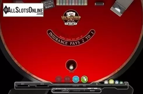 Game Screen. Vegas Strip Single Deck Blackjack from Oryx