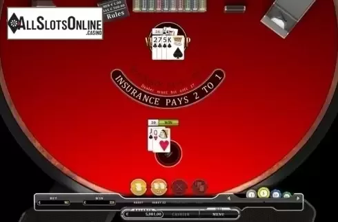 Game Screen. Vegas Strip Single Deck Blackjack from Oryx