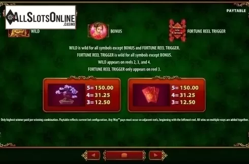 Paytable 2. Wishing You Fortune from WMS