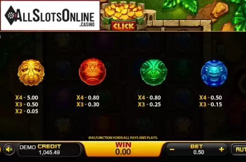 Paytable 2. Zuma (PlayStar) from PlayStar