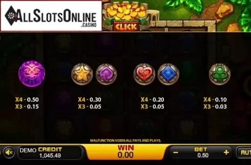 Paytable 3. Zuma (PlayStar) from PlayStar