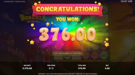 Fruity Wild Bonanza Hold & Spin slot screenshot 5