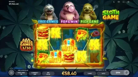 Sloth Game slot screenshot 6