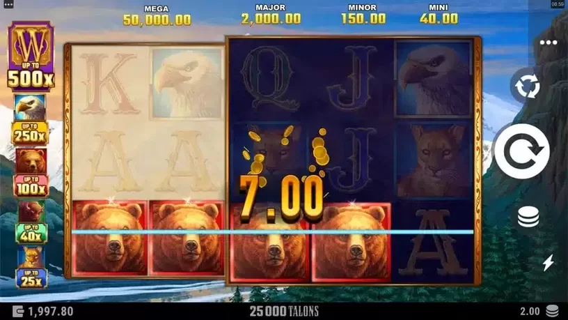 25000 Talons slot screenshot 2
