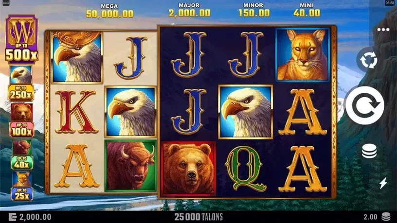 25000 Talons slot screenshot 1