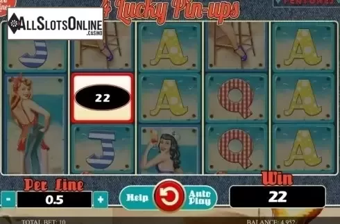 Win Screen 2. 4 Lucky Pin-ups from Spinomenal