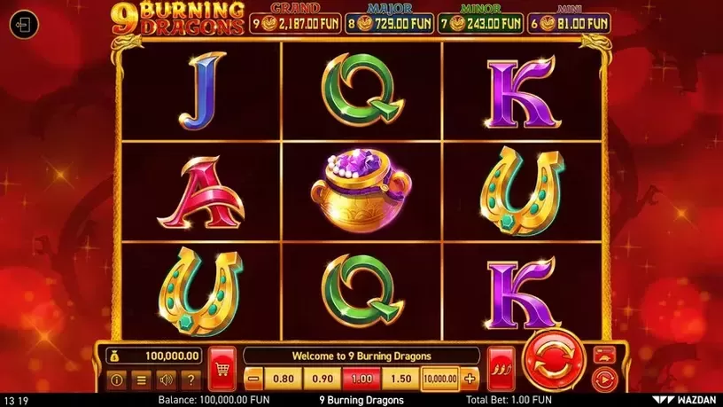 9 Burning Dragons slot screenshot 1